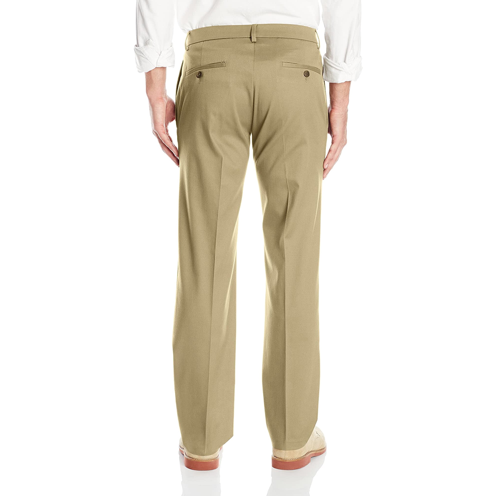 Haggar Hommes Premium Sans Fer Coupe Droite Flex Taille Pantalon avant Plat Kaki Britannique 34x32 Walmart