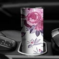 thumbnail image 3 of 20 OZ Tumbler Pink Flowers Watercolor Floral Double Wall Travel Mug with Lid and Straw,Stainless Steel Vacuum Insulated Water Bottle Gifts for Fathers Husband, 3 of 7