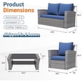 thumbnail image 6 of Highsound 4 Piece Patio Furniture Sets, Wicker Outdoor Conversation Set with 2 Ottomans & Coffee Table, Beige, 6 of 8