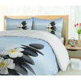 thumbnail image 5 of Ambesonne Spa Duvet Cover Sets, Stones Plumeras, 2-Queen, Pale Blue and Grey, 5 of 6