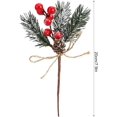 thumbnail image 2 of 20 Pcs Pics Floraux de Noël Branches de Pin Enneigées Artificielles Pommes de Pin Tiges de Baies Rouges pour Arrangement des Fêtes Couronne Bricolage Guirlande Verdure d'Hiver (Rouge), 2 of 8