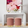 thumbnail image 2 of TOV Furniture Zoe Pouf de Rangement en Velours de Style Transitionnel, Rose, 14,2 Po H, 2 of 7