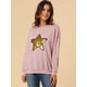 thumbnail image 3 of Sudadera de manga larga Allegra K con cuello redondo y lentejuelas brillantes para mujer Rosa S, 3 of 6