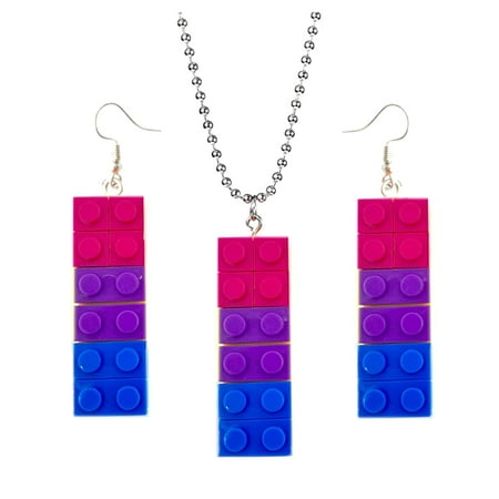 Bisexual Jewelry for Women - Pride Jewelry - Bisexual Earrings (Bisexual Jewelry Set)
