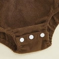 thumbnail image 5 of mgoYE Baby Girl Summer Clothes Newborn Outfit Football Season Ruffle Romper Infant Baby Dress Bow Headband Solid Cute Outfits Girls(Coffee,0-3 Months), 5 of 8
