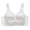White, variant on Women's Lace Panel Bra with No Underwire Solid Color Wireless Iiregular Hem Gather Underwear Pinks 32