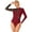 Burgundy, variant on Aislor Women's Rhinestone Figure Skating Costume Sheer Mesh Long Sleeve Ballet Dance Gymnastics Leotard A Black XXL