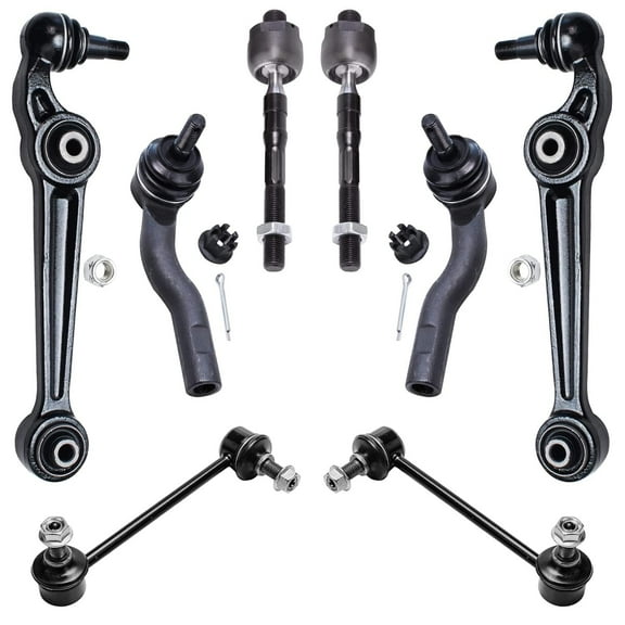 Detroit Axle - Front Lower Control Arms for 2003-2008 Mazda 6 2004 2005 2006 2007, 2 Lower Control Arms w/Ball Joints, 4 Inner & Outer Tie Rods, 2 Sway Bars Replacement