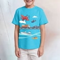 thumbnail image 2 of TOWED22 Boys Cotton Tops 5-16 Years Short Sleeve Crew Neck T-Shirts Solid Color Basic Tees Summer Shirts(Sky Blue,2-3 Y), 2 of 4
