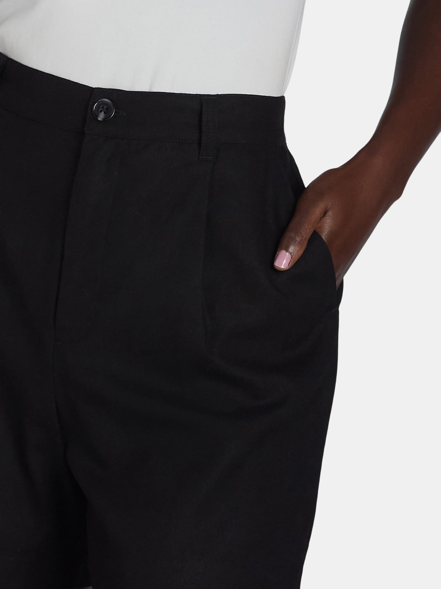 Time and Tru Women’s Linen Blend Shorts, 5” Inseam, Sizes XS-XXXL