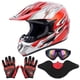 thumbnail image 1 of Casco de moto de cross OUMURS para adulto con gafas, guantes y máscara, color rojo M, 1 of 9