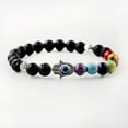 thumbnail image 2 of EOEMY 8mm Owl Buddha Beaded Natural Lava Stone Gold Silver Charm Fashion Men Bracelets-523-2-I, 2 of 5