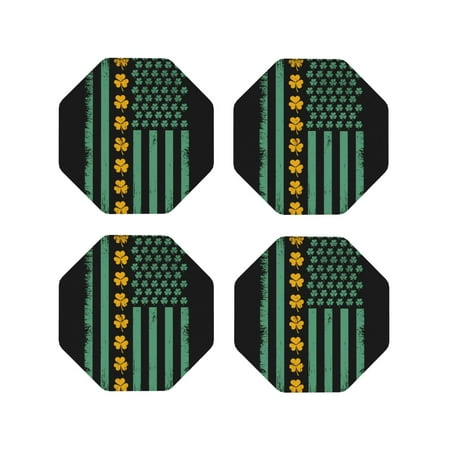 

Fuzoiu American doctor Print Leather Coasters Set Drink Coasters Set of 4 for Tabletop Protection Durable PVC Coasters Home Décor and Housewarming Gift-Octagon