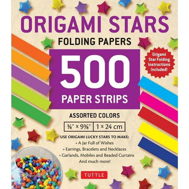 Origami Stars Papers 500 Paper Strips in Assorted Colors 10 Colors