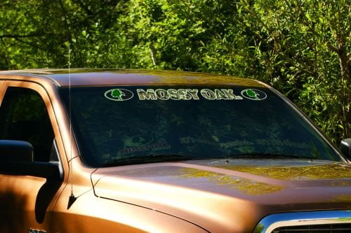 Browning PINK Windshield Graphic Logo Mossy Oak Camo Decal Truck Window Sticker 
