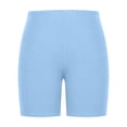 thumbnail image 6 of Women's Plus Size Short Shorts - Ribbed Pull on Stretch Pants Casual Skinny Leggings for Women Solid Color Elastic Waist Yoga Pants, Y-1-Light Blue, 5XL, 6 of 9