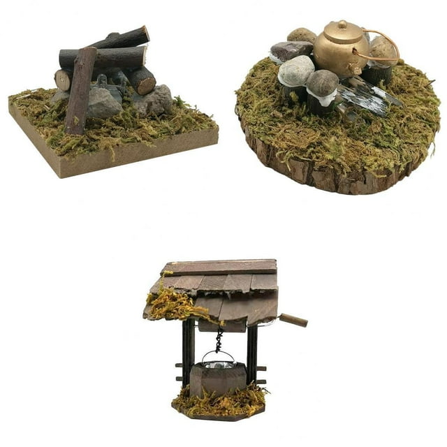 Accesorio de Decoración de Jardín de Patio en Miniatura 3x 1/12 Sunnimix Miniaturas de patio de casa de muñecas