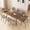Walnut, variant on NessCarsti Extendable Dining Table, 62.9"-94.4", Sintered Stone, White, Seats 6-10, for Living Room