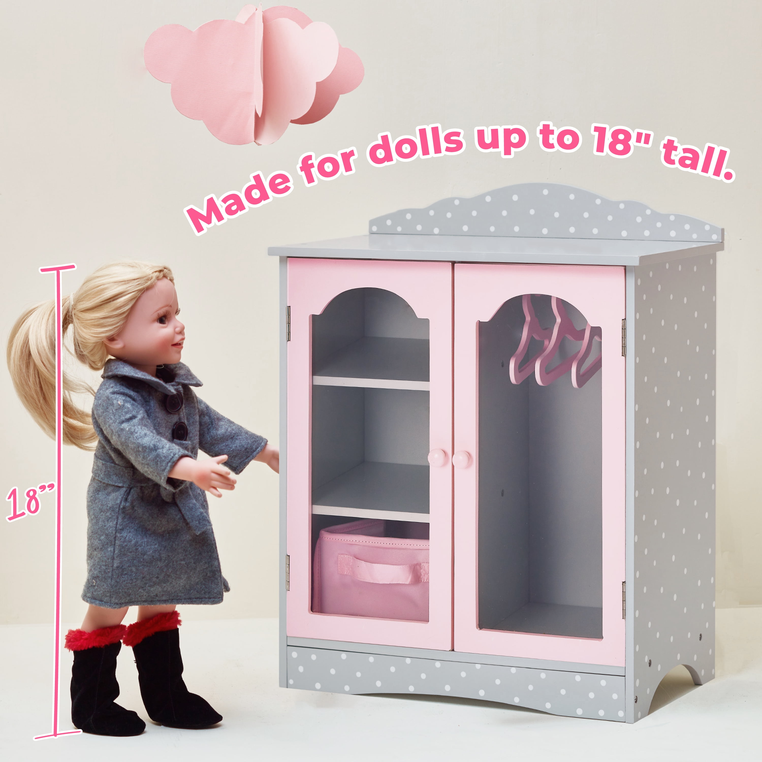 Kate Fantasy Doll Pink Closet Room Set