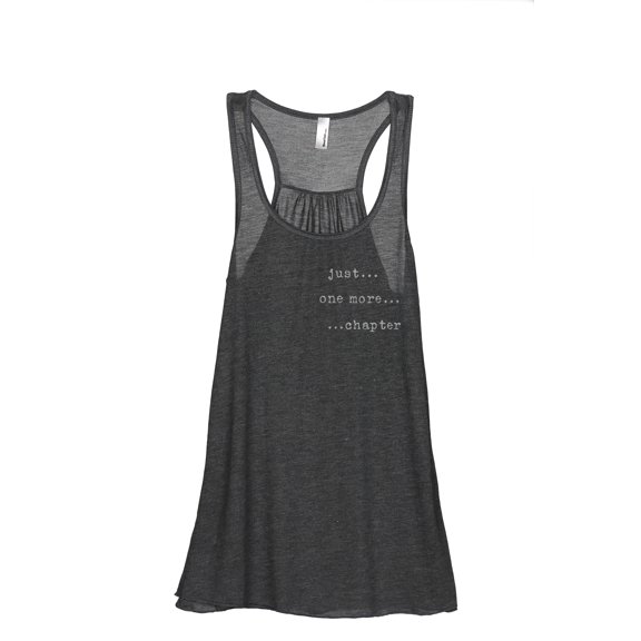Just One More Chapter Women's Fashion Sleeveless Flowy Racerback Workout Yoga Tank Top Charcoal Grey X-Large