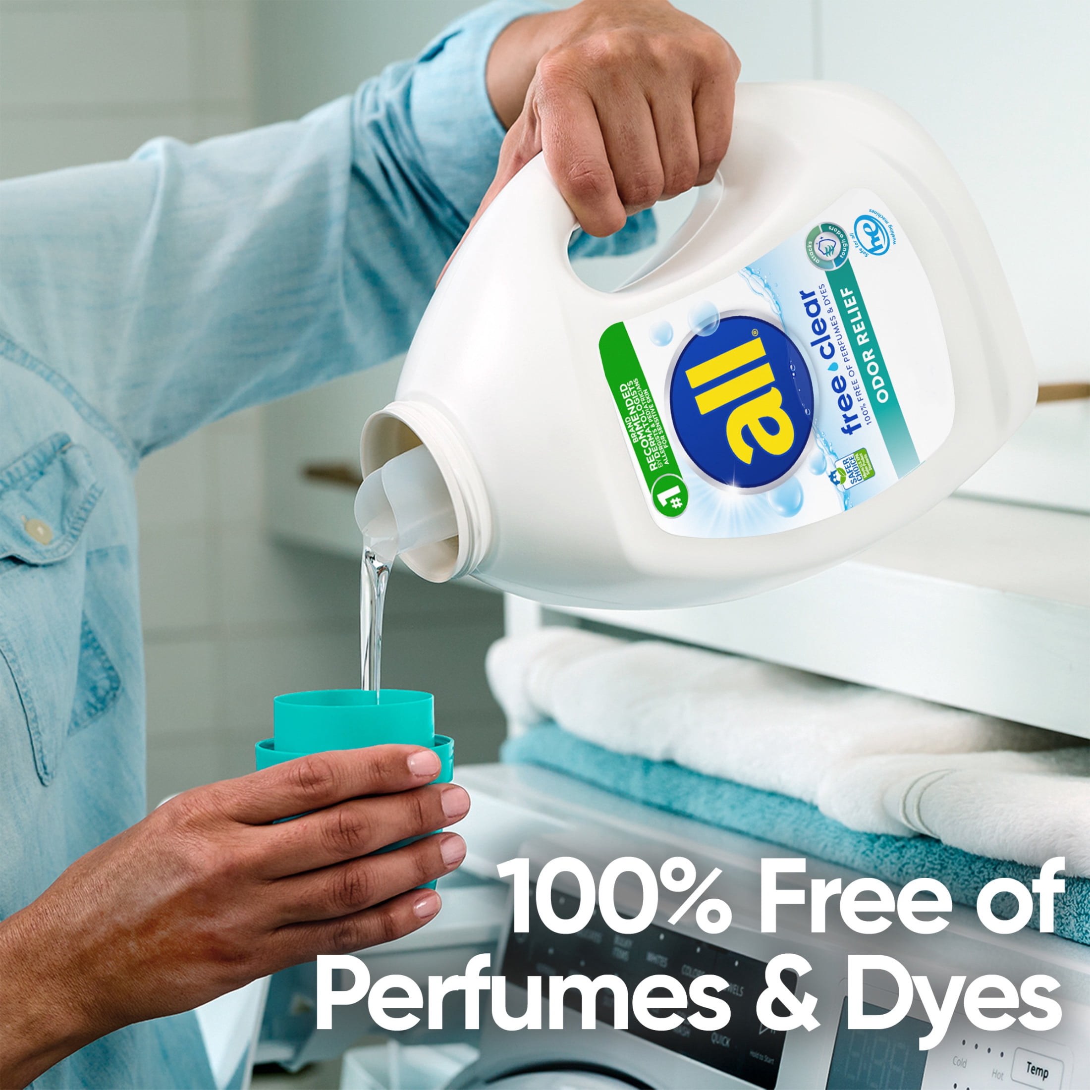 all Free Clear Liquid Laundry Detergent, Odor Relief, 118 oz, 79 Loads
