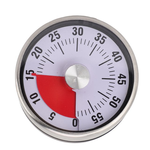 Mechanical Countdown Timer, Stainless Steel Visual Kitchen Timer with Magnetic Design, Sports Study Reminder Time Control