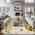 thumbnail image 3 of 5'x7' Area Rugs, Spring Dog Indoor Outdoor Area Rug for Living Room Bedroom, Sunflower Daisy Botanical Rustic Washable Bathroom Rugs Kitchen Floor Carpet Mats Home Decor Aesthetic, 3 of 8