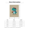 thumbnail image 4 of Throw Blanket for Couch Sofa and Bed, Cool Dino Playing Skateboard Super Soft Plush Throw Blanket, Fuzzy Cuteness Comfy Warm Washable Flannel Blanket & Throws for All Season 80"x60", 4 of 5