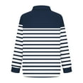 thumbnail image 4 of HAiming Kid's Striped Jacket Color Block Casual Long Sleeve Lapel Zipper Fall Winter Coat Top with Pockets, 4 of 6