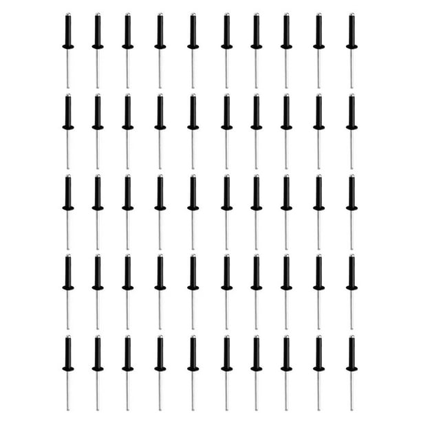 50 piezas / remaches de aluminio negro con bridas ciegas de 4,0 mm x 6/8/10/12/14/16/20 mm M4 x 12