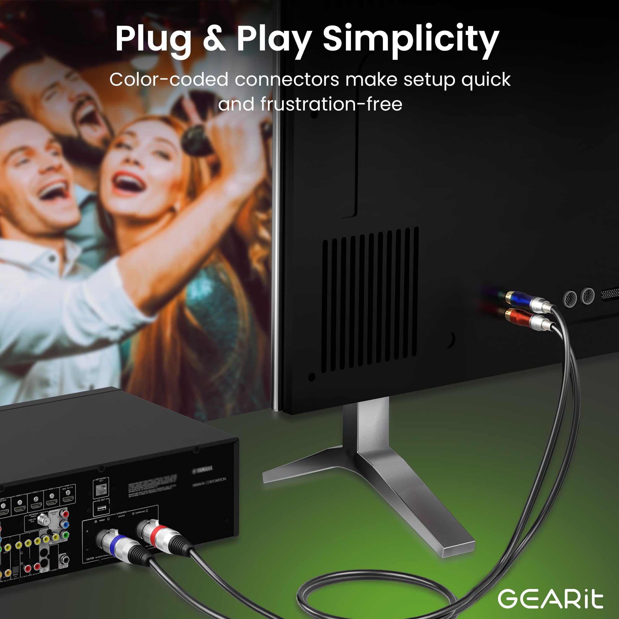 GEARit Dual 2 XLR Female to Dual 2 RCA Male Cable (15ft) 2-XLR to 2-RCA Female to Male Plug for Home Theater Mixers Amplifiers Hi-Fi Systems Microphone, 15 Feet