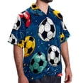 thumbnail image 2 of Football Men's Short Sleeve Spread Collar Tops, Casual Button Down Shirts, Printed Summer Beach Shirts, Unisex, 2 of 6