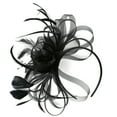thumbnail image 5 of Women's Feather Hair Clip with Veil – Elegant Bridal Headpiece for Weddings, Parties & Evening Events Under 5$, Yubnlvae Hats for Women Fascinators Womens Flower Hat for , Black, One Size, 5 of 8