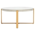 thumbnail image 2 of SAFAVIEH Navya Abstract Round Coffee Table, White Wash/Gold, 2 of 10