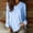 Light Blue, variant on Women's V-Neck Long Sleeve Blouse with Elastic Cuffs, Solid Color Relaxed Fit Tunic, Simple Casual Top for Fall & Daily Wear Blue S