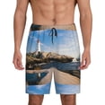 thumbnail image 2 of Picia Lighthouse Pajama Shorts for Men, Men's Pajama Bottoms, Sleepwear,Short Pajama Pants-, 2 of 9