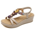 thumbnail image 2 of Zapatos Verano Con Cuentas Sandalias Cuña para Mujer Antideslizantes Transpirables Fiestas Y, 2 of 9