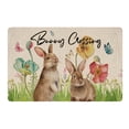 thumbnail image 1 of TopLLC Easter Bathroom Rug, Happy Easter Linen 15.7"x23.6" Cute Rabbit with Flowers Prints Floor Mat, Non-Slip Super Absorbent Entrance Doormat Quick Dry Decorative Carpet Spring Easter Decorations, 1 of 9