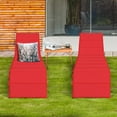 thumbnail image 3 of Patiojoy 2-Piece Adjustable Outdoor Rattan Chaise Lounge Recliner Couch with Red Cushions, 3 of 5