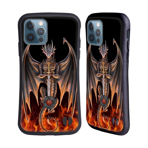 Head Case Designs Officially Licensed Anne Stokes Dragons 3 Warrior Hybrid Case Compatible with Apple iPhone 12 / iPhone 12 Pro