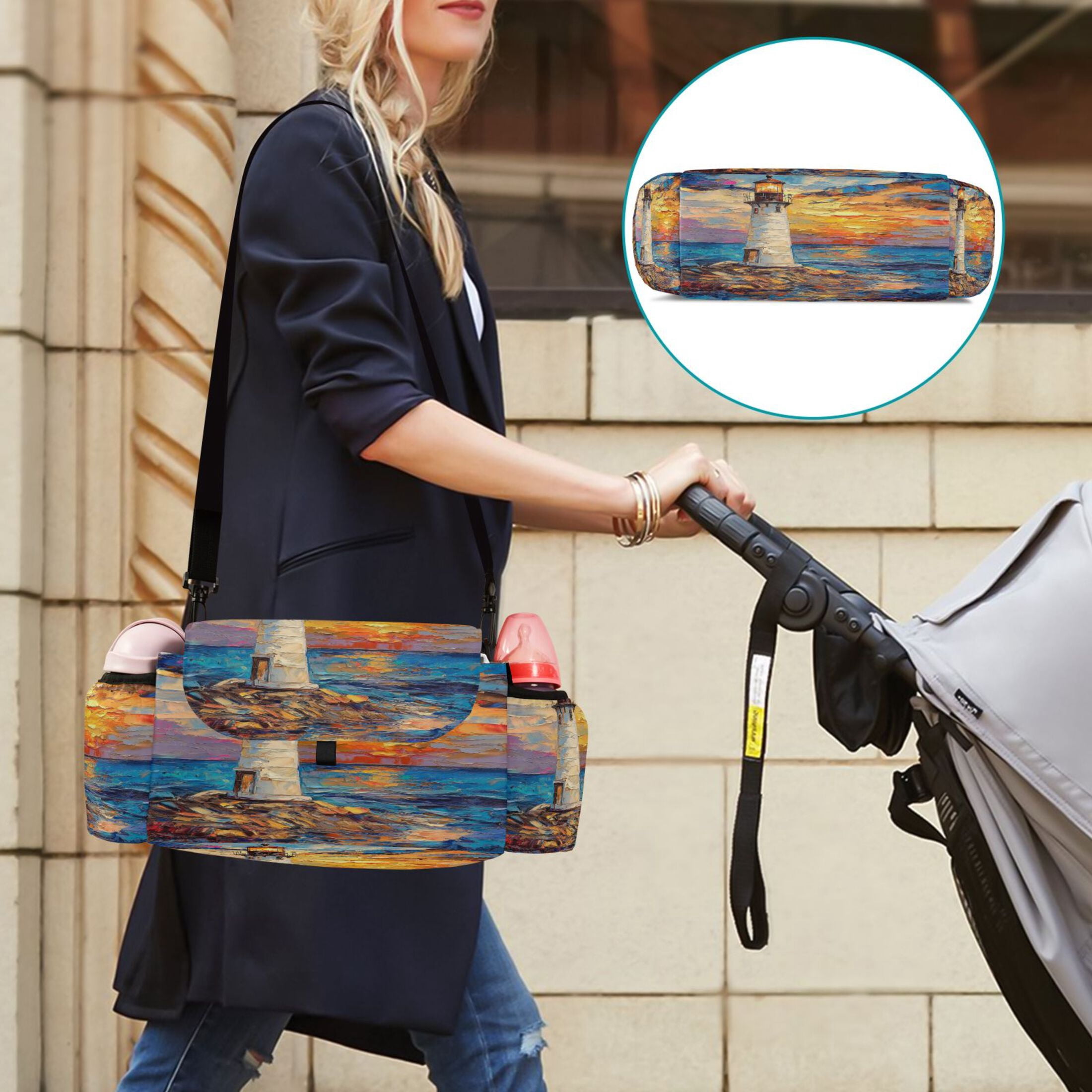 DIXRUYEE Stroller Organizer Beacon Of Hope Printed