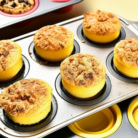 

Tupukom 6 Cups Silicone Muffin Pan Silicone Cupcake Pan Nonstick Molds High Temperature Bread Pan Great for Making Muffin Cakes Bread Egg Tart Chocolate Biscuits
