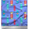 thumbnail image 1 of Soimoi Blue Rayon Fabric Candies Food Decor Fabric Printed Yard 42 Inch Wide, 1 of 3
