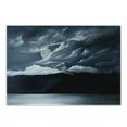 thumbnail image 1 of Landscape Cutting Board, Moon over Lake and Hills with Dark Storm Clouds Twilight Times Dawn at Night Print, Decorative Tempered Glass Cutting and Serving Board, Small Size, Grey, by Ambesonne, 1 of 1