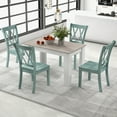 thumbnail image 3 of Costway 5 PCS Dining Set Modern Rectangle Table & 4 Rubber Wood Chairs Kitchen Breakfast, 3 of 10