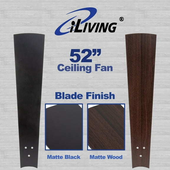 iLiving  52 Quiet BLDC Indoor Ceiling Fan w/ Remote, 6 Speeds 5650 CFM Black