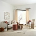 thumbnail image 4 of Bouclair Red Round Storage Fabric Ottoman, 4 of 8