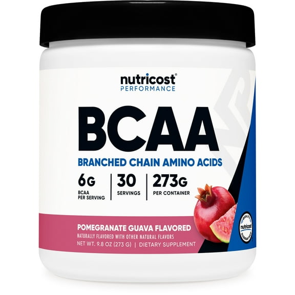 Nutricost BCAA Powder 2:1:1 (Pomegranate Guava, 30 Servings) - Branched Chain Amino Acids