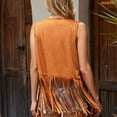 thumbnail image 3 of WHIPPY Women's Western Fringe Vest Cowgirl Hippie Sleeveless Vest Faux Suede Tassel Jacket, 3 of 7