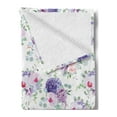 thumbnail image 2 of Floral Soft Flannel Fleece Throw Blanket, Botanical Theme Roses Orchids and Carnations Motif Spring Flowers, Cozy Plush for Indoor and Outdoor Use, 60" x 80", Blue Violet Pale Pink, by Ambesonne, 2 of 5